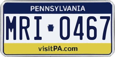 PA license plate MRI0467