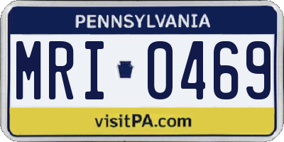 PA license plate MRI0469