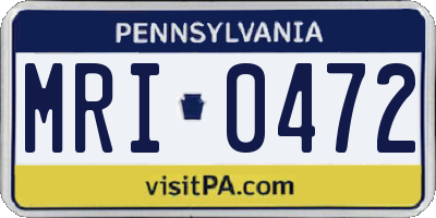 PA license plate MRI0472