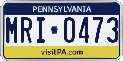 PA license plate MRI0473