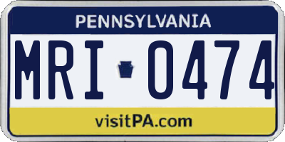 PA license plate MRI0474