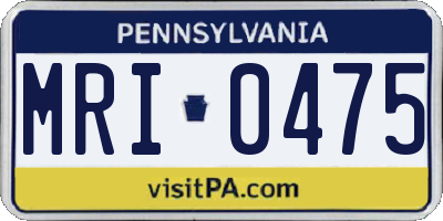 PA license plate MRI0475