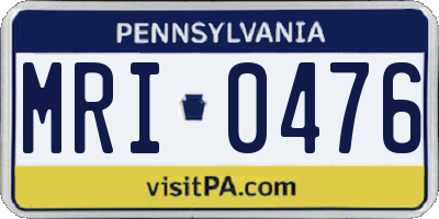PA license plate MRI0476