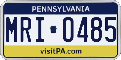 PA license plate MRI0485