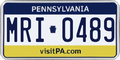 PA license plate MRI0489
