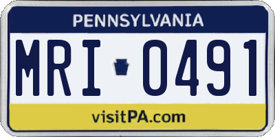 PA license plate MRI0491
