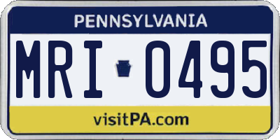 PA license plate MRI0495
