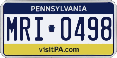 PA license plate MRI0498