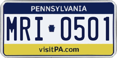 PA license plate MRI0501