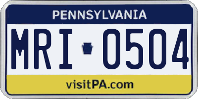 PA license plate MRI0504