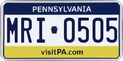PA license plate MRI0505