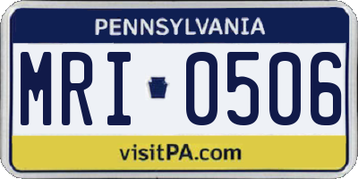 PA license plate MRI0506