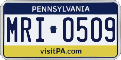 PA license plate MRI0509