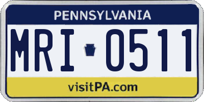 PA license plate MRI0511