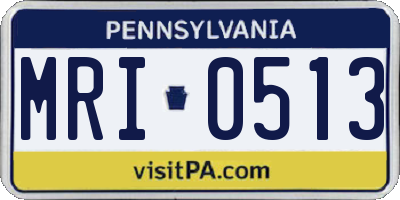 PA license plate MRI0513