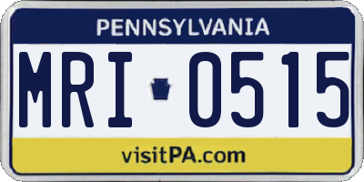 PA license plate MRI0515