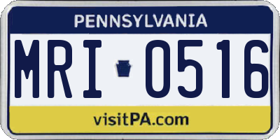 PA license plate MRI0516