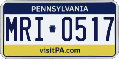 PA license plate MRI0517