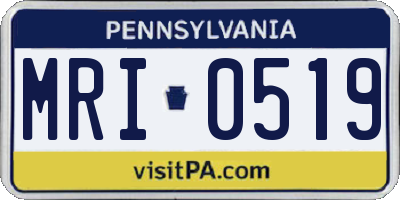 PA license plate MRI0519