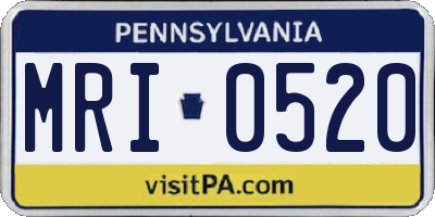 PA license plate MRI0520