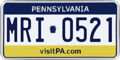 PA license plate MRI0521
