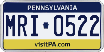 PA license plate MRI0522