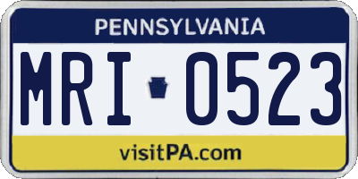 PA license plate MRI0523