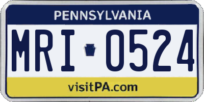 PA license plate MRI0524