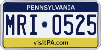 PA license plate MRI0525