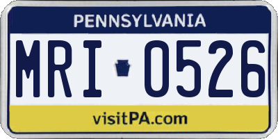 PA license plate MRI0526