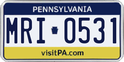 PA license plate MRI0531