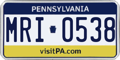 PA license plate MRI0538