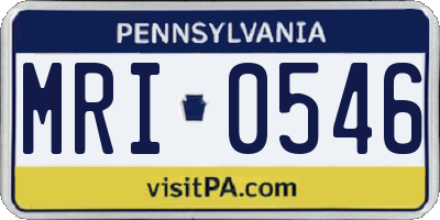 PA license plate MRI0546