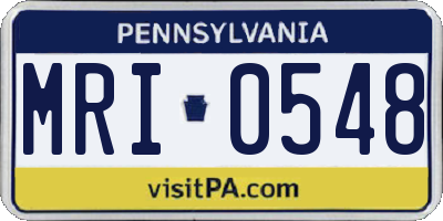 PA license plate MRI0548