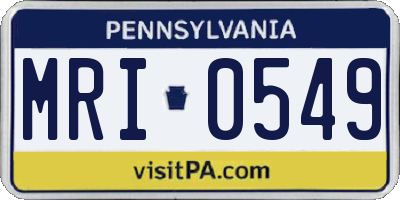 PA license plate MRI0549