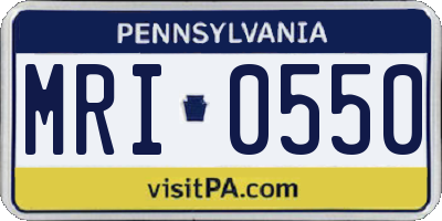 PA license plate MRI0550