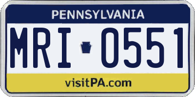 PA license plate MRI0551