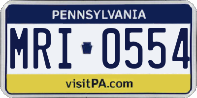 PA license plate MRI0554