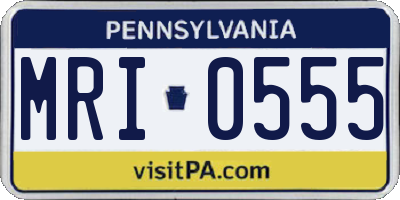 PA license plate MRI0555