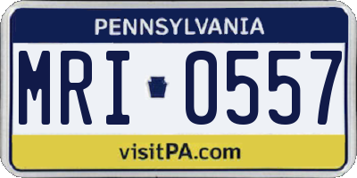 PA license plate MRI0557