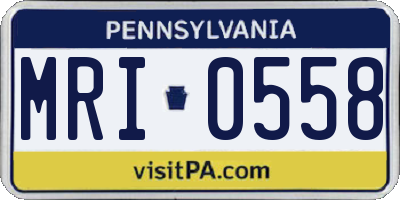 PA license plate MRI0558