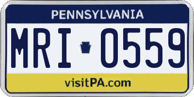 PA license plate MRI0559