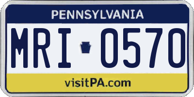 PA license plate MRI0570