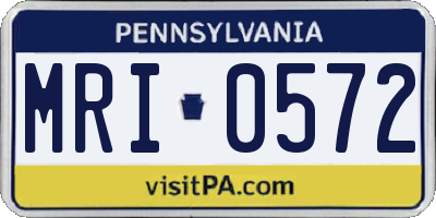 PA license plate MRI0572