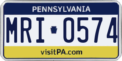 PA license plate MRI0574