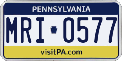 PA license plate MRI0577