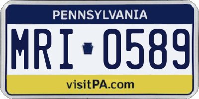 PA license plate MRI0589