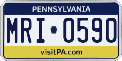 PA license plate MRI0590