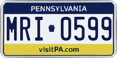 PA license plate MRI0599