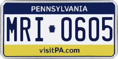 PA license plate MRI0605